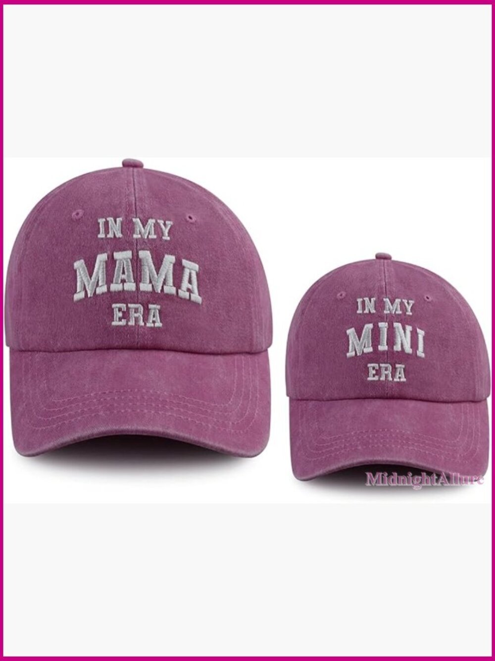 Mommy and Me Matching Baseball Caps Set Adjustable Cotton Embroidered Era Hats